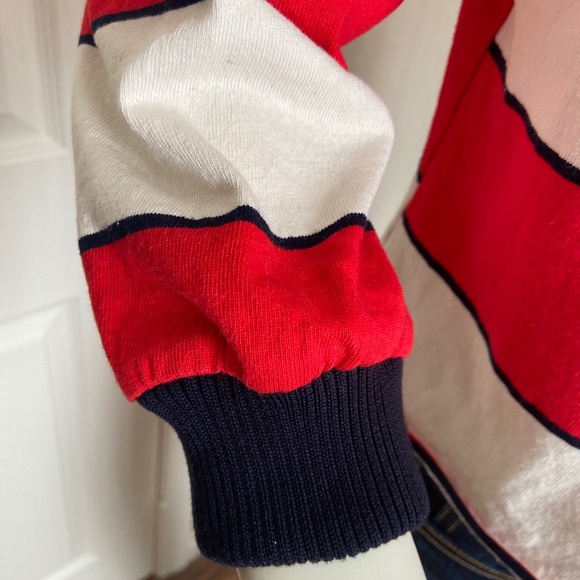 Anthropologie Moon River Red and Wht  Stripe top M - Picture 7 of 9